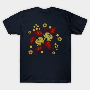 Folk flowers floral art print Flowers abstract art T-Shirt